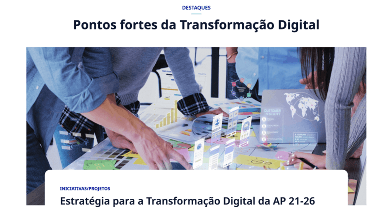 highlight section on tic.gov.pt platform